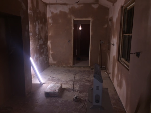 Plastering ready for flooring and kitchen