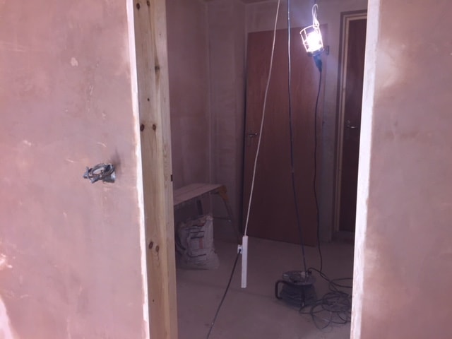 Plastering ready for flooring and kitchen
