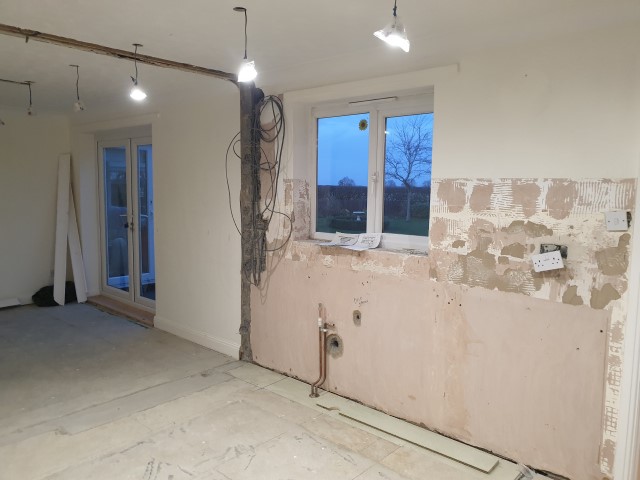 OLD KITCHEN AND WALL TAKEN OUT
