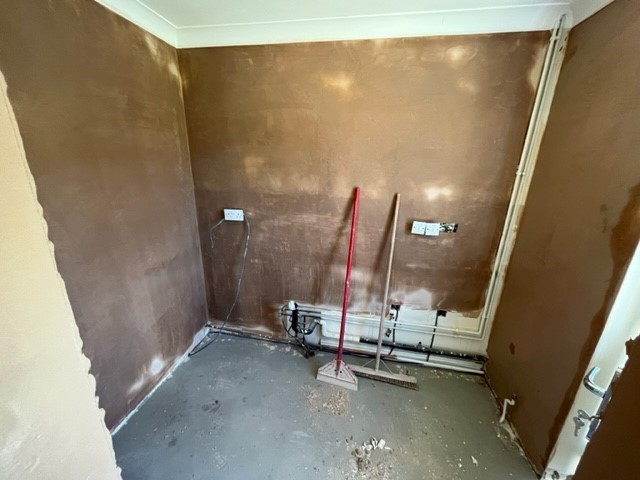 PLASTERED READY FOR NEW KITCHEN