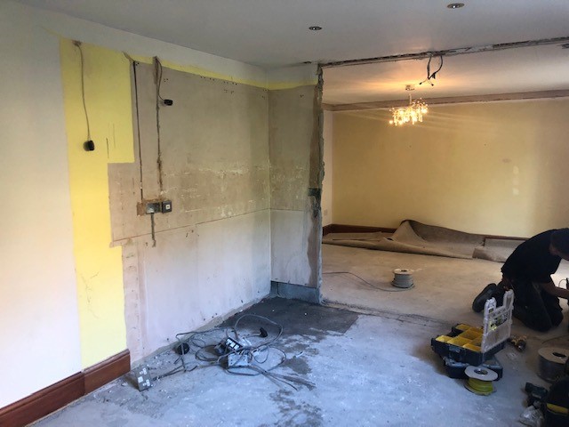 KITCHEN OUT, WALL OUT, ELECTRICS UNDERWAY