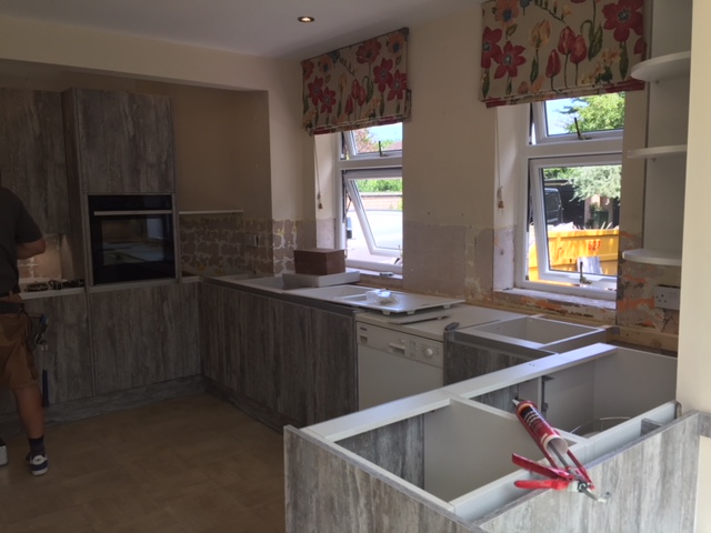 Kitchen Fitted Awaiting Granite Tops + Tiling